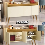 Buffet Lux 4 Portas Pés Palito – Diversas Cores