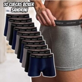 Kit 10 Cuecas Boxer Sandrini Algodão Box