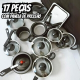 Conjunto Panelas 17 Peças Panela Pressão