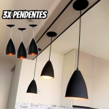 Kit 3 Pendentes Vegas Luminária Decoração Sala Cozinha