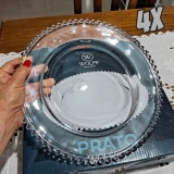 Wolff Coração Pearl Conjunto de Pratos de Cristal 4 Peças