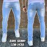 Calça Skinny Masculina Jeans Com Elastano Lycra