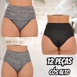 Kit 12 Calcinha Modeladora Que Não Marca Cós Alto Plus