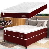 Cama Box Casal (Box + Colchão) Plumatex de Mola – Ensacada 53cm de Altura Turim