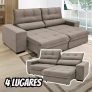 Sofá Retrátil Reclinável 4 Lugares Suede Brunello Linoforte