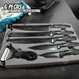Jogo De Facas Faqueiro Inox 6 Peças Profissional