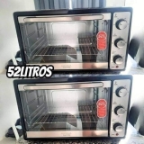 Forno Elétrico de Bancada Mondial com Timer – 52L Preto e Prata