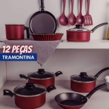 Kit para Cozinhar 12 Peças Turim Vermelho Tramontina