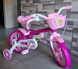 Bicicleta Infantil Com Roda Treinamento Flower Aro 12 Nathor