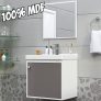 Gabinete Armario para Banheiro 100% MDF com Cuba – Veneto Gianduia 40cm