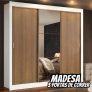 Guarda Roupa Casal Madesa Mônaco 3 Portas de Correr com Espelho