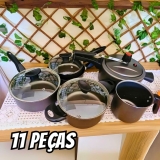 Jogo De Panelas Preto Com 11 Peças Panela De Pressão 4.5l