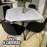 Jogo 4 Cadeiras Charle Eames Wood Eiffel