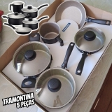Jogo Panelas Preto 5 Pç Tramontina Turim