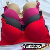 Kit 4 Sutiãs Com Bojo Alça Reforçada
