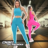 Conjunto Blackout Zero Transparência Legging E Cropped