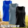 Kit 3 Regatas Dry Fit Lisa Básica Proteção Solar UV Térmica Camiseta Treino Academia Ciclismo