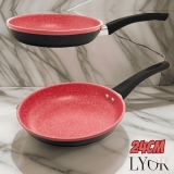 Frigideira de Indução em Alumínio com Revestimento Cerâmico Granilite Vermelha 24cm LYOR