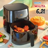 Philips Walita Preta Fritadeira Airfryer Essential XL Digital, 6.2L 110V