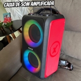 Amvox Caixa de Som Amplificada ACA 600 Bagvox Red – 600W RMS, Bluetooth