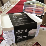Pote Clear Trio 840 ml, 13,1×16,7×8,5cm, Branco, Coza