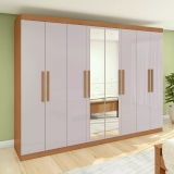 Guarda-roupa casal Easy Slim com espelho 8 portas