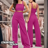 Conjunto Feminino Linho Alfaiataria Wide Leg Pantalona Prime