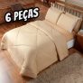 Colcha De Cama Casal Box + Lençol Dupla Face 6 Pçs