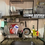 Cozinha Suspensa Modular Autosustentável Escorredor 20 Peças Branco.