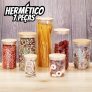 Jogo de Potes de Vidro Hermético Brinox com Tampa Redondo Ekko 7 Peças