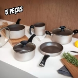 Jogo De Panelas 5 Peças Champanhe Ceramic Life Brinox