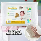 Travesseiro Antissufocante, Visco Revestimento, 30x40cm, Branco, Fibrasca