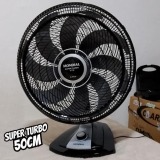 Ventilador 50cm Super Turbo 8 Pás, Mondial, Preto/Prata, 150W