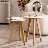 Kit Mesa Apoio e Lateral de Sofá Retrô Classic com 3 Pernas Decoração