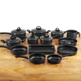 Conjunto Panelas 13 Peças Teflon Antiaderente Tampa De Vidro