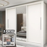 Guarda-roupa Casal 3 Portas 1 Porta Espelhada Milão