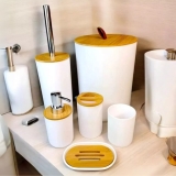 Conjunto Acessórios Kit Completo Para Banheiro Tampa Fechada