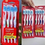 Escova de Dente Colgate Classic Clean Macia 4 unidades | Cores Sortidas