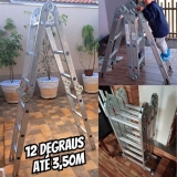 Escada Articulada de Alumínio Multifuncional 12 Degraus 4×3 Multifuncional