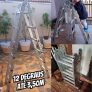 Escada Articulada de Alumínio Multifuncional 12 Degraus 4×3 Multifuncional