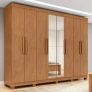 Guarda-roupa Casal Easy Slim 8 Pts C/ Espelho E Pés Amendoa