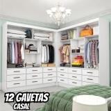 Closet Casal Duplo Sevilha Premium 18 Gavetas Carioca Móveis