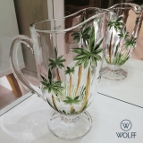 WOLFF – Jarra de Cristal Palmeira – 1,5 Litros – Linha Palm Tree Handpaint