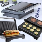 Oster Mini Grill Elétrico Oster Inox 2 em 1, OGRL230