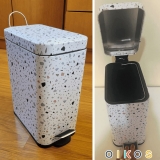 Oikos – Lixeira Retangular 5L de Metal com Pedal Granilite