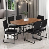 Conjunto Sala De Jantar Com Mesa E 6 Cadeiras Preto Fenix Carraro
