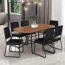 Conjunto Sala De Jantar Com Mesa E 6 Cadeiras Preto Fenix Carraro