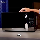 Microondas Philco PMO30EP 28 Litros Preto Com Porta Espelhada 1400w