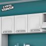 Armário aéreo de cozinha cor branco aço 3 portas Rose Itatiaia