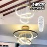 Lustre Led Moderno 3 Arcos Anéis Pendente 89w Bivolt